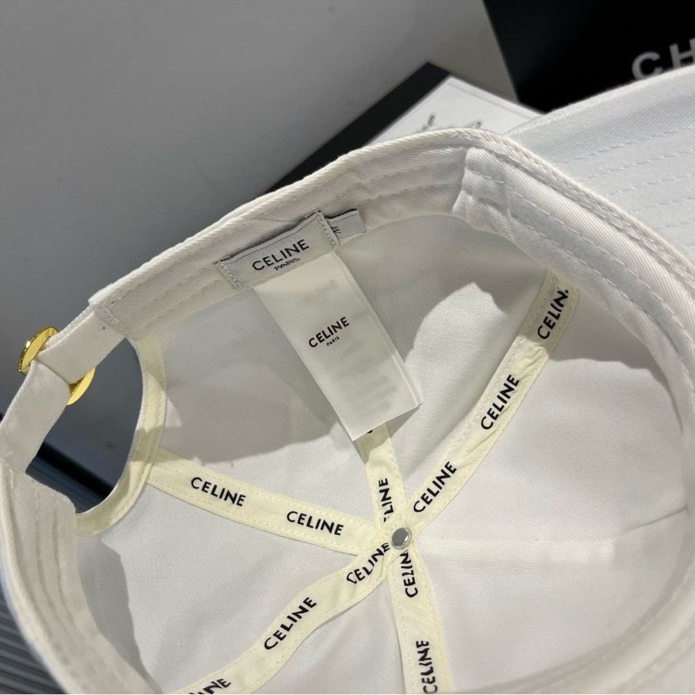 Celine Style White Triomphe Baseball Cap Adjustable Fit - Picture 7 of 7